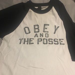 OBEY AND THE POSSE BASEBALL TEE